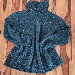 J. Jill Chunk Knit Multi Color, Turtle neck Cotton blend Sweater